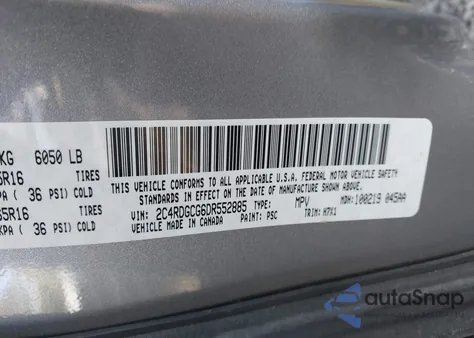 2013 Dodge Grand Caravan Sxt из США, поврежденный, VIN 2C4RDGCG6DR552885